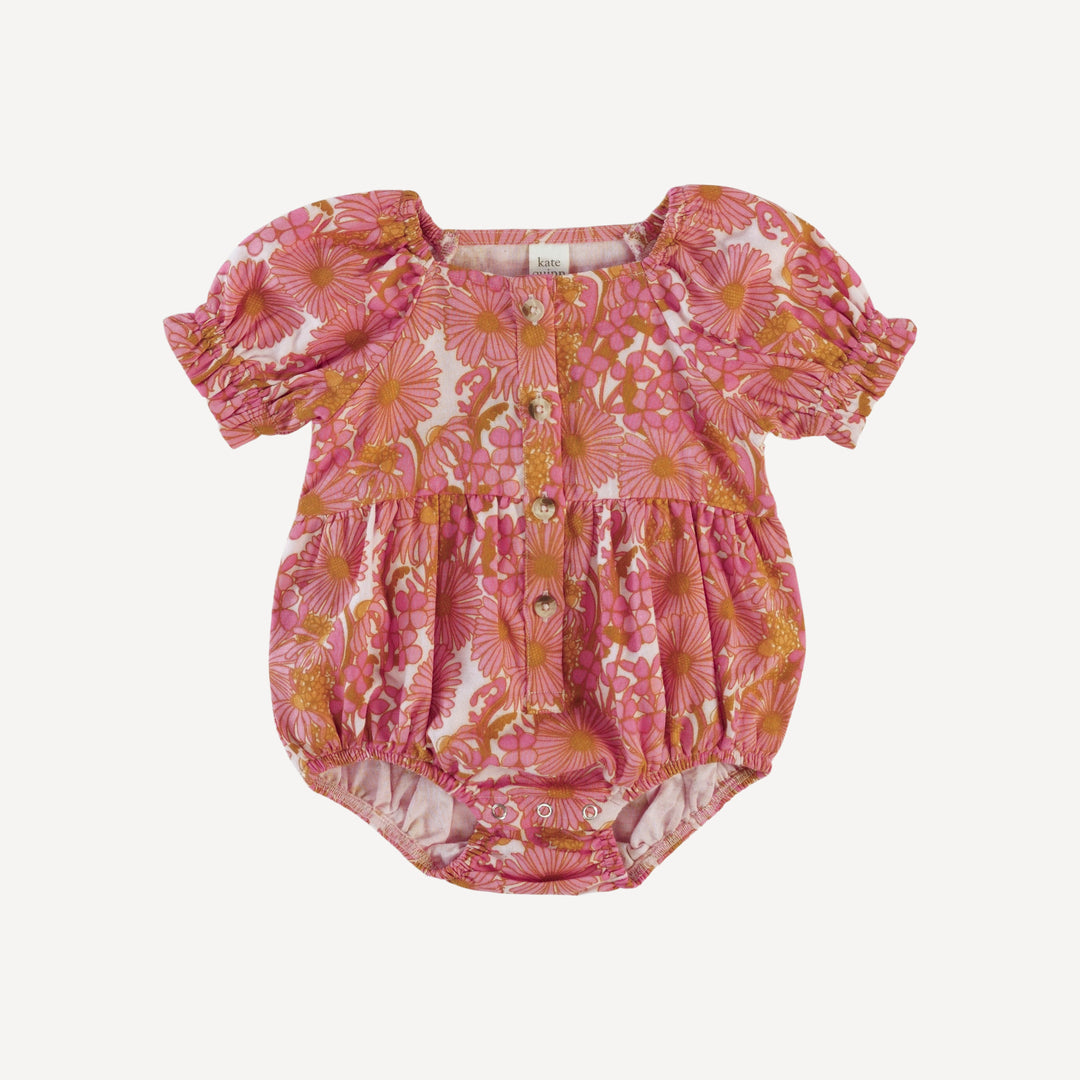 the woodland bubble | pink 70s daisy | organic cotton gauze