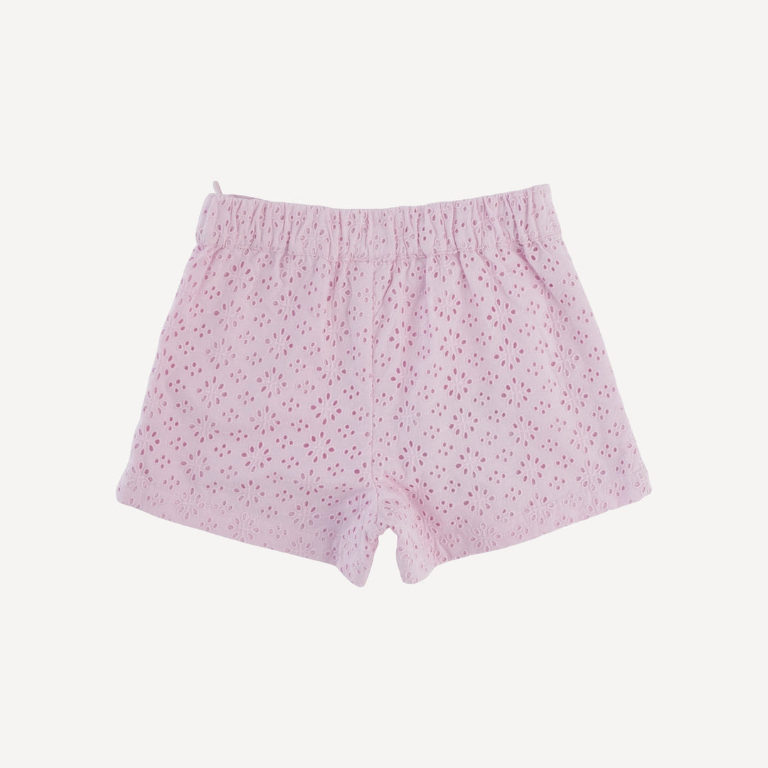 100 acre wood short | pink | organic cotton woven eyelet