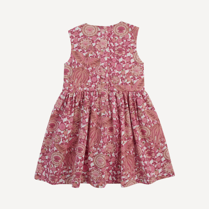 button tab dress | pink firebird | organic cotton jersey