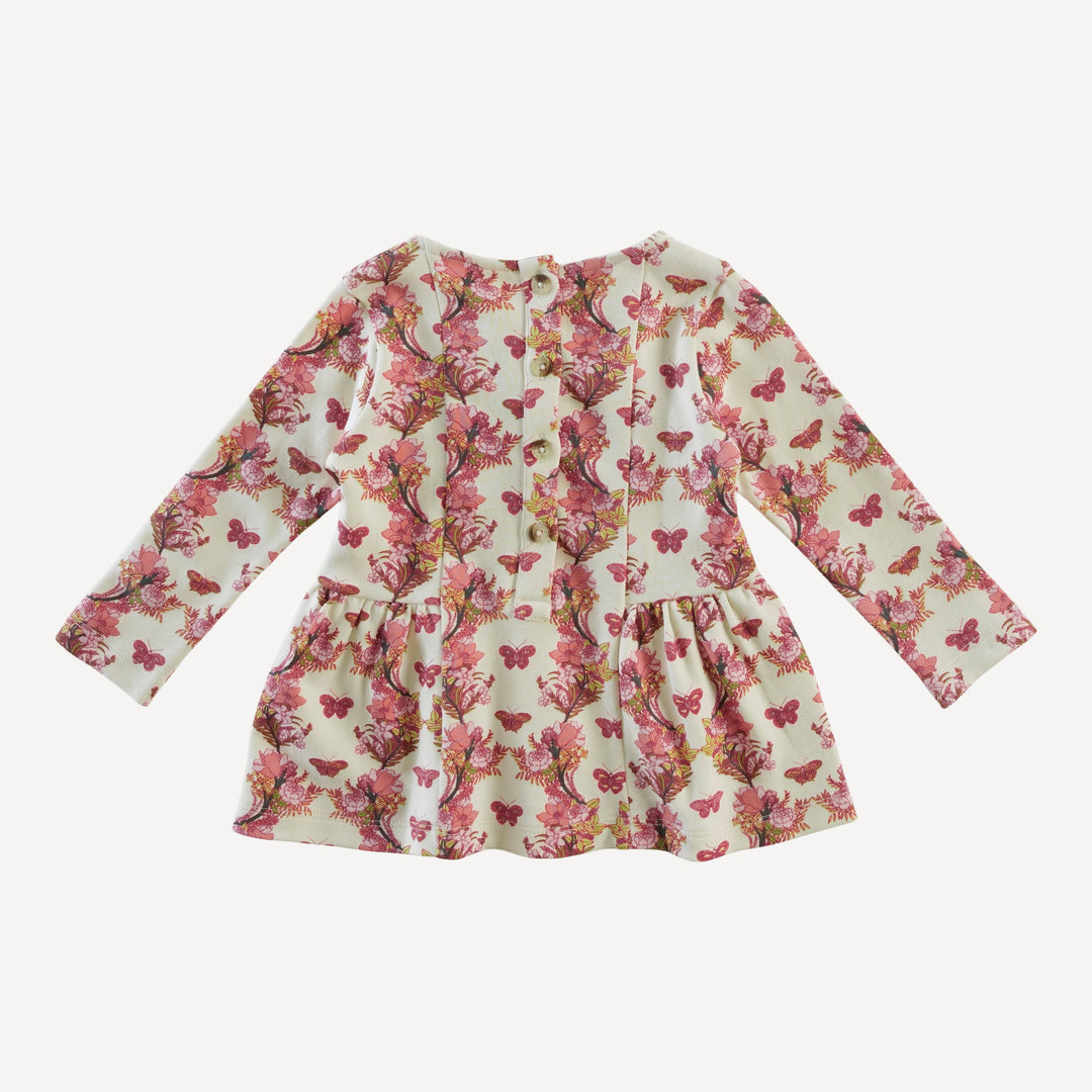long sleeve ballerina top + legging set | pink floral butterfly | organic cotton interlock