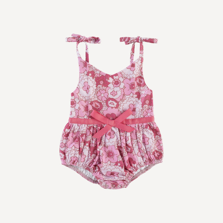 spaghetti tie bow bubble swimsuit | pink mid-century floral | swim