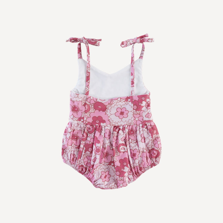 spaghetti tie bow bubble swimsuit | pink mid-century floral | swim