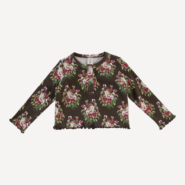 long sleeve henley jade set | pink pansey | organic cotton interlock