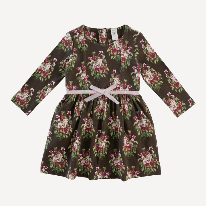 long sleeve skinny bow dress | pink pansey | organic cotton interlock