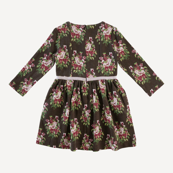 long sleeve skinny bow dress | pink pansey | organic cotton interlock