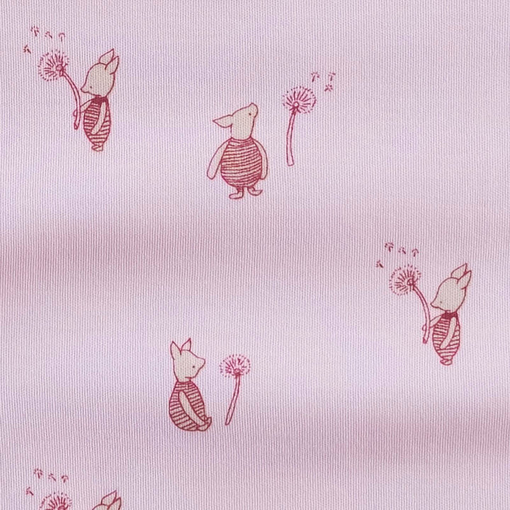 smocked tie bubble | pink piglet | organic cotton interlock