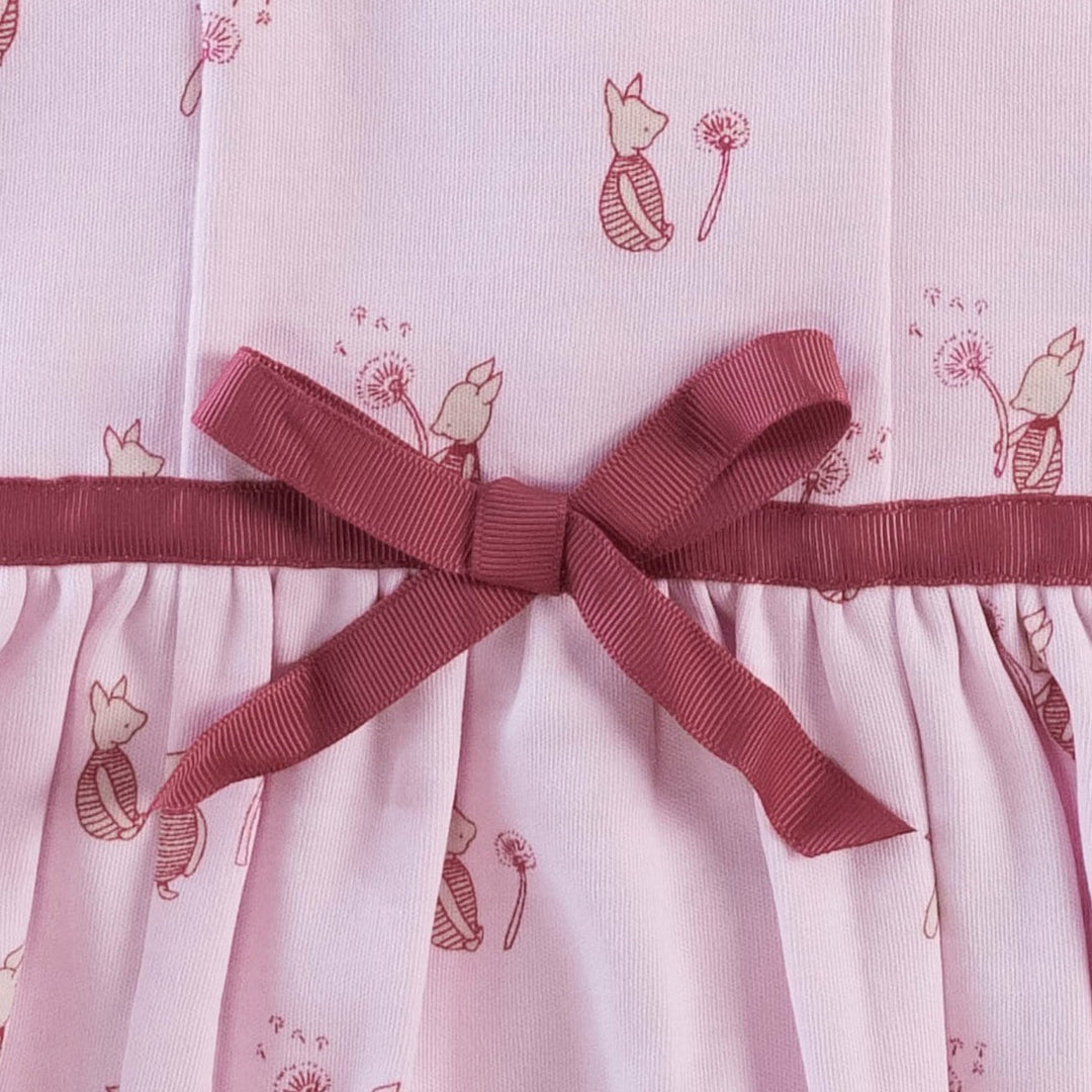 spaghetti bow bubble | pink piglet | organic cotton interlock