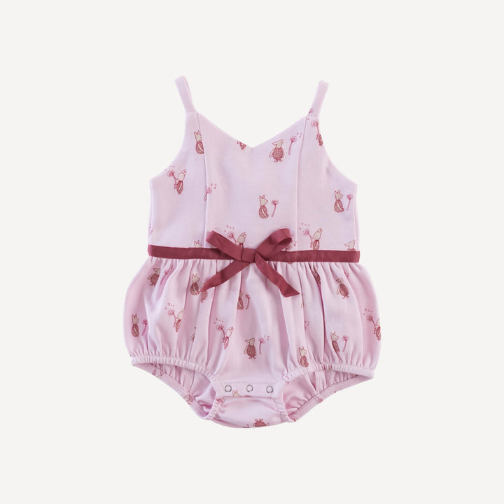 spaghetti bow bubble | pink piglet | organic cotton interlock