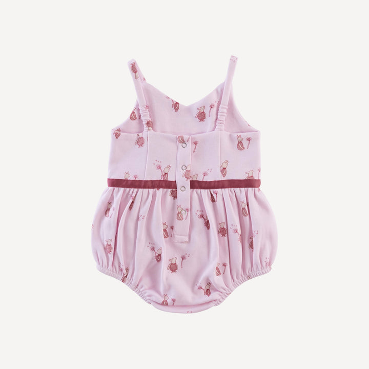 spaghetti bow bubble | pink piglet | organic cotton interlock