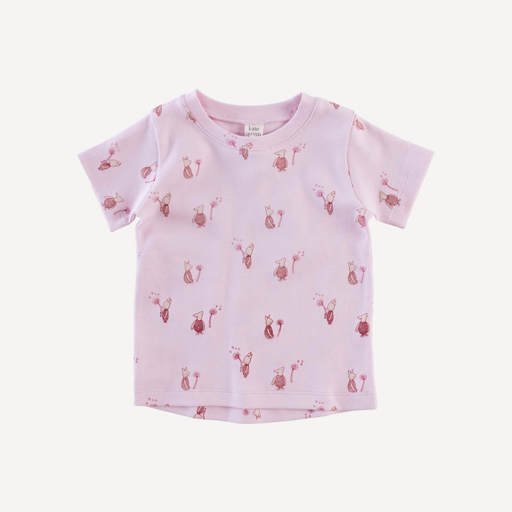 short sleeve essential boxy tee | pink piglet | organic cotton interlock