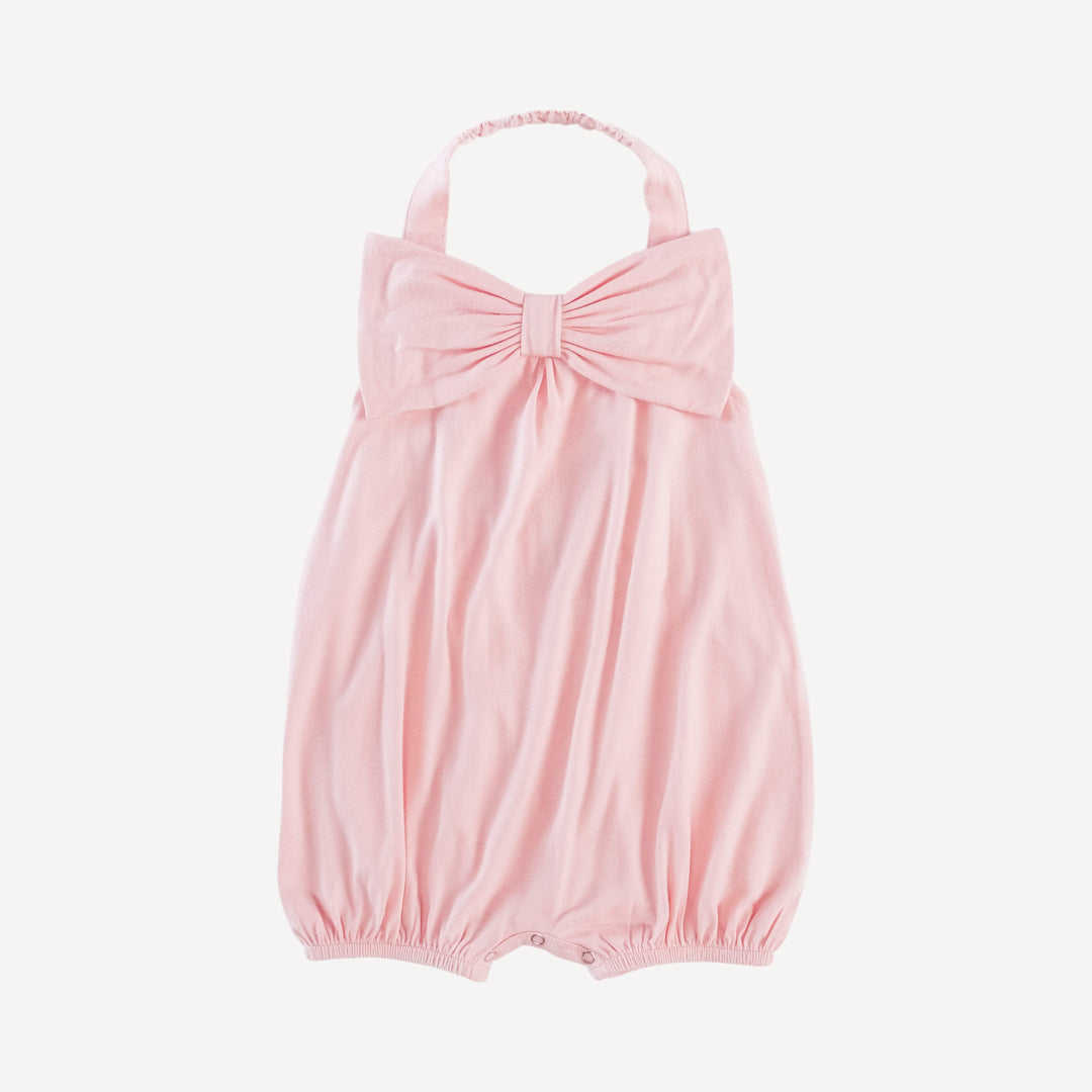 halter bow bubble | pink salt | bamboo