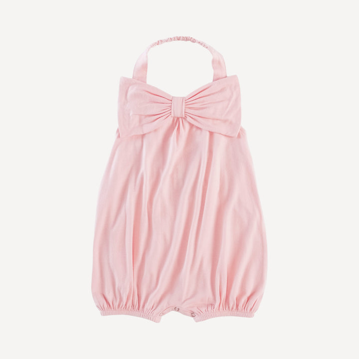 halter bow bubble | pink salt | bamboo