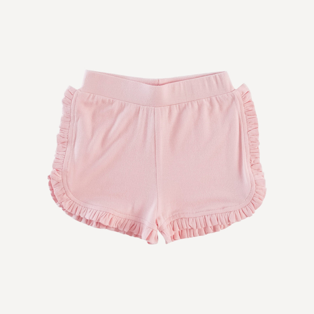 ruffle track short | pink salt | bamboo