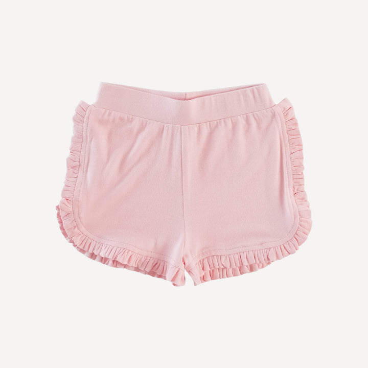 ruffle track short | pink salt | bamboo