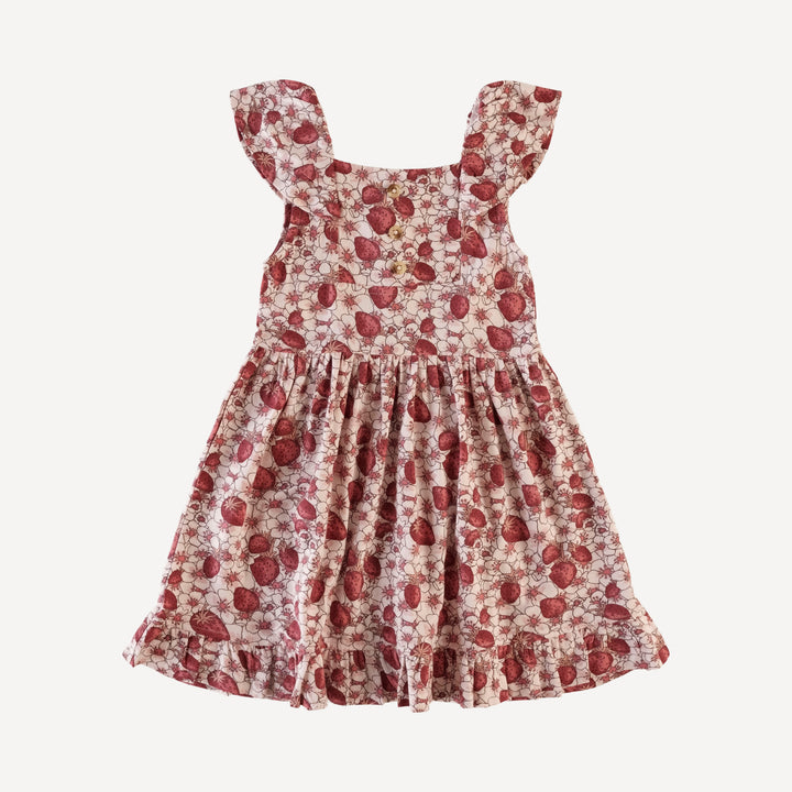 party dress | pink strawberry floral | bamboo