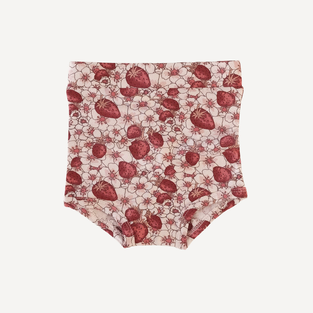 retro bloomer | pink strawberry floral | bamboo