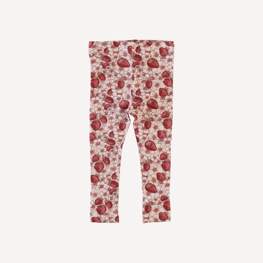 classic skinny legging | pink strawberry floral | bamboo