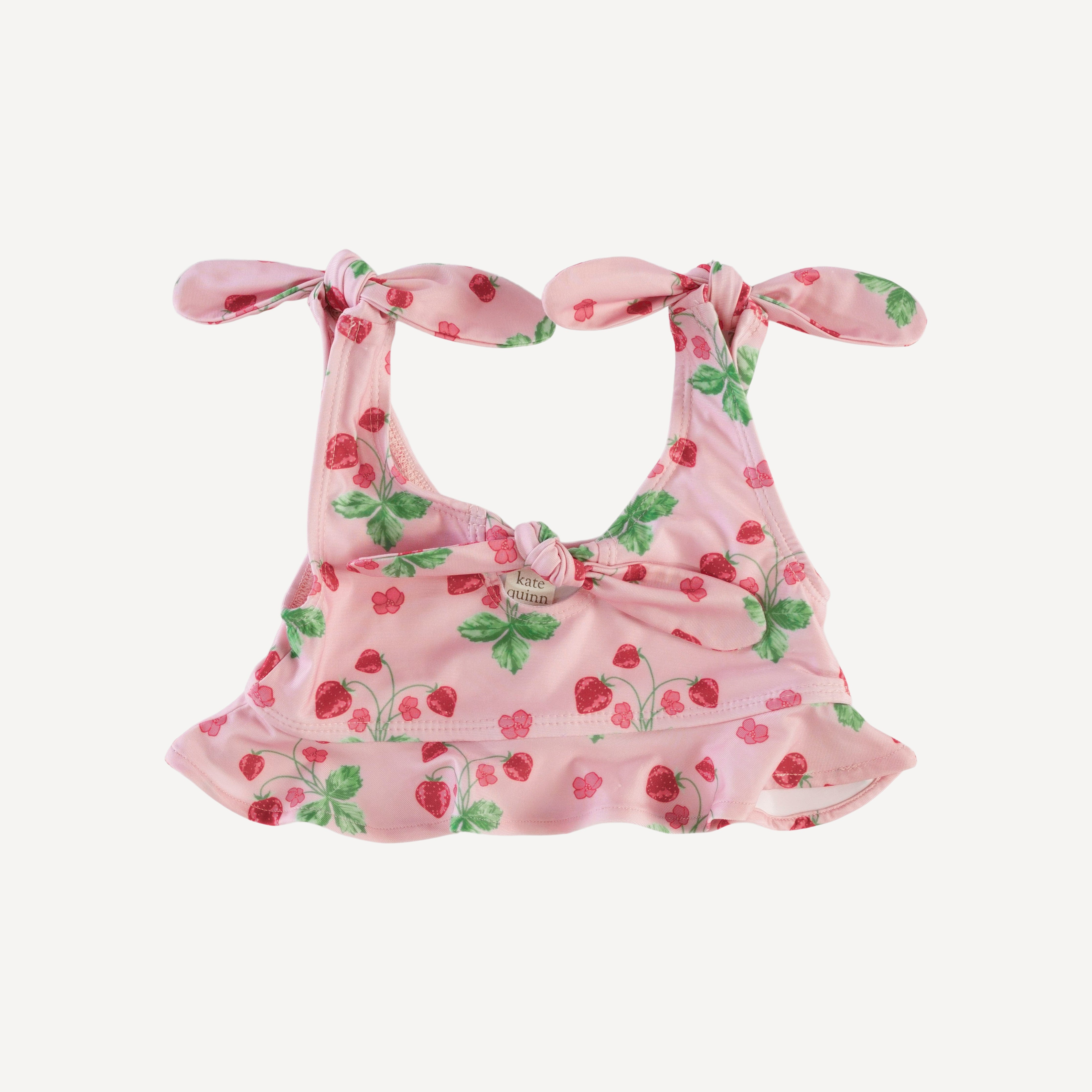 tie bow bikini | pink strawberry | swim – kate quinn