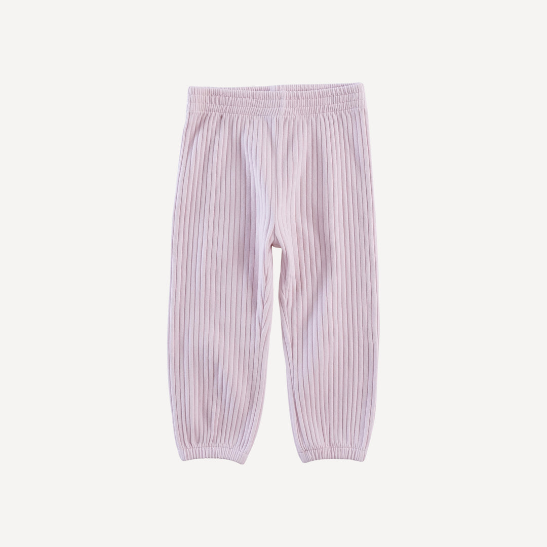 long sleeve relaxed jogger set | pink | organic cotton wide rib