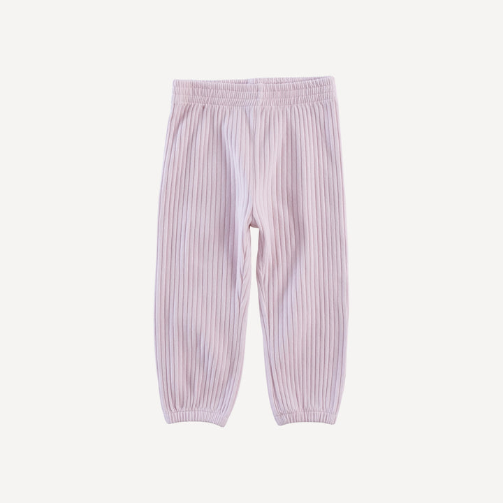 long sleeve relaxed jogger set | pink | organic cotton wide rib