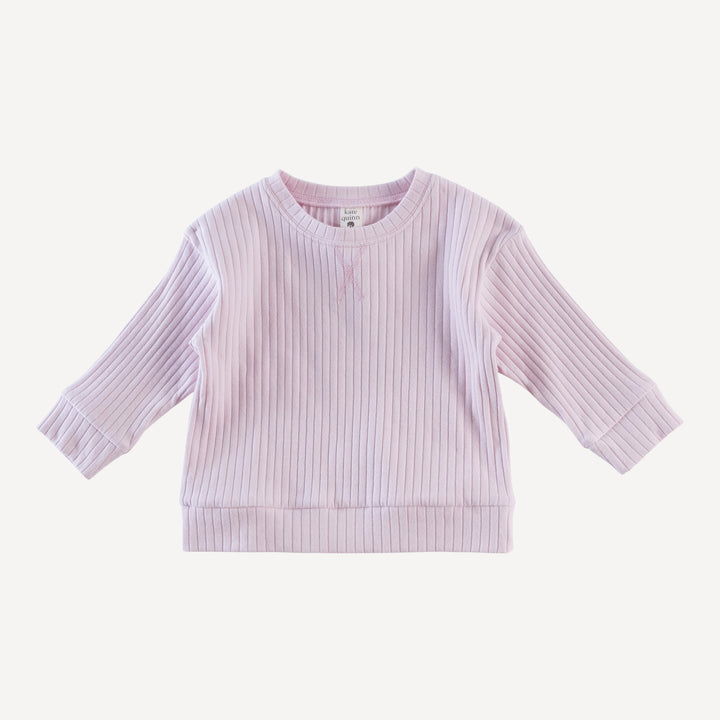 long sleeve relaxed jogger set | pink | organic cotton wide rib