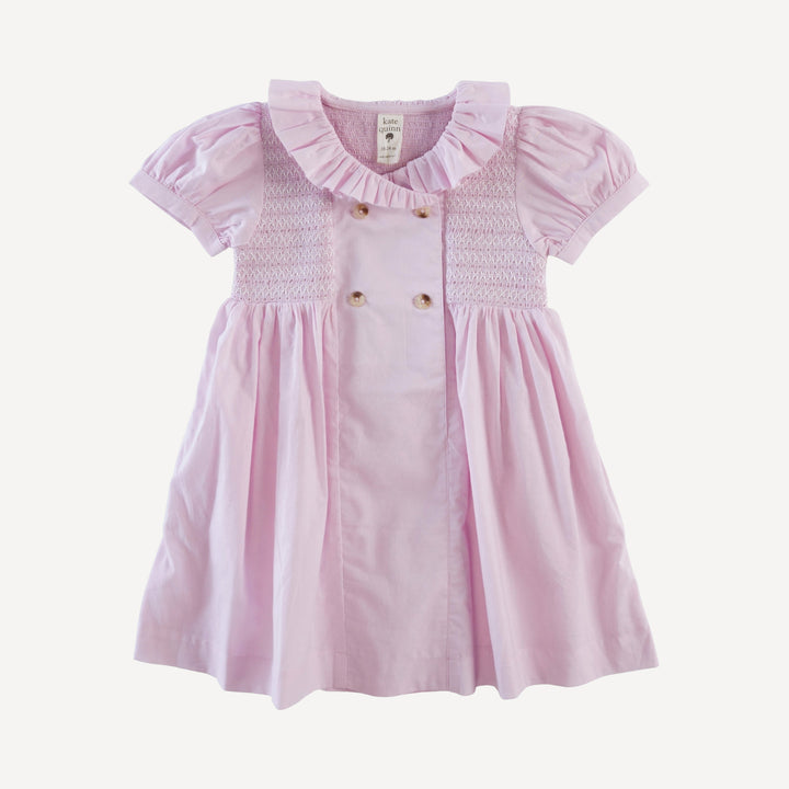roo smocked dress | pink | organic cotton woven