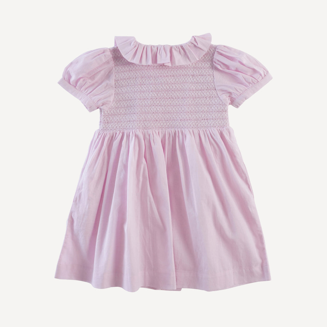 roo smocked dress | pink | organic cotton woven