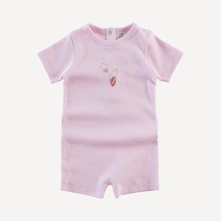 short sleeve crew neck shortie | pink | organic cotton interlock
