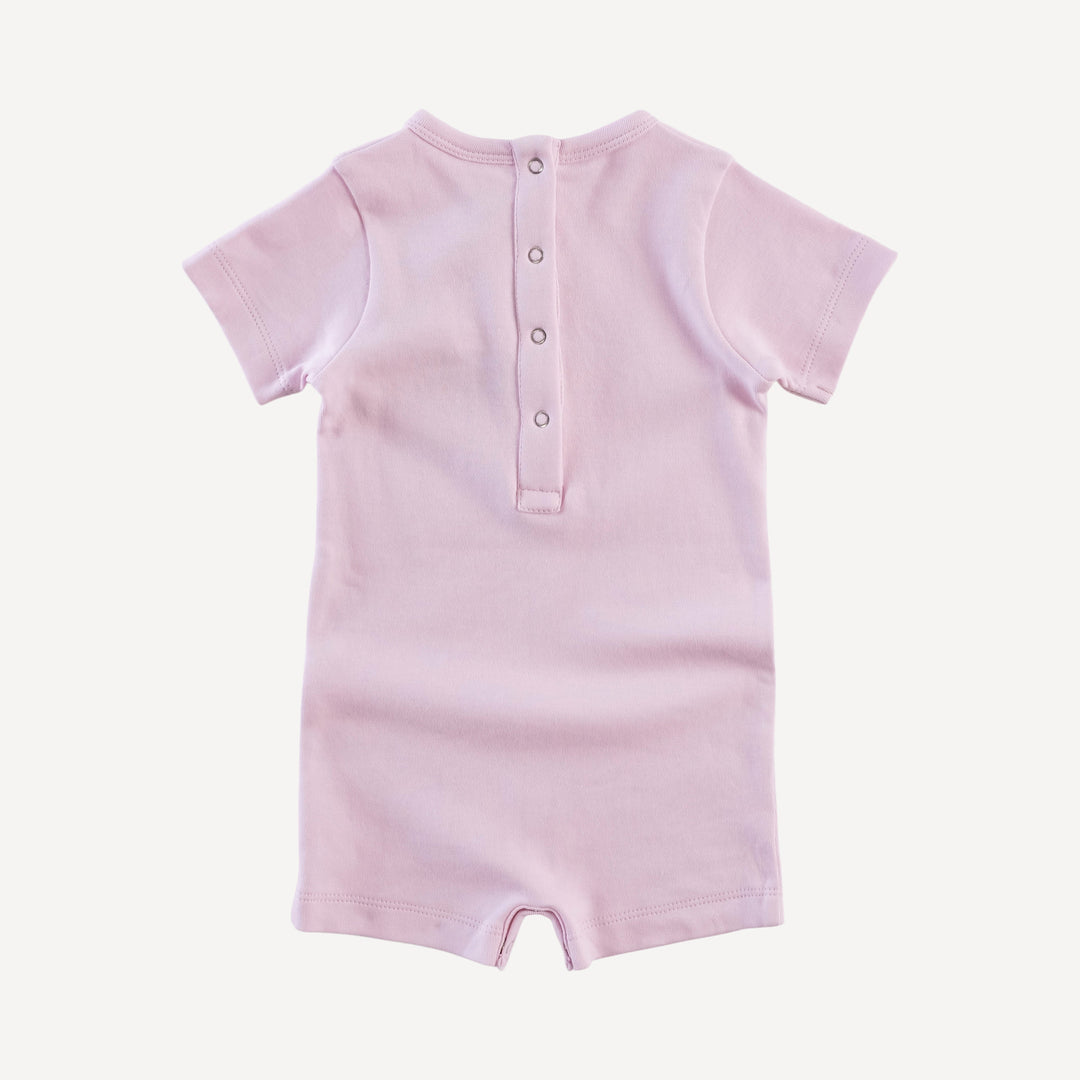 short sleeve crew neck shortie | pink | organic cotton interlock
