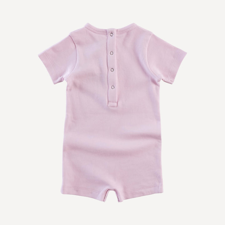 short sleeve crew neck shortie | pink | organic cotton interlock