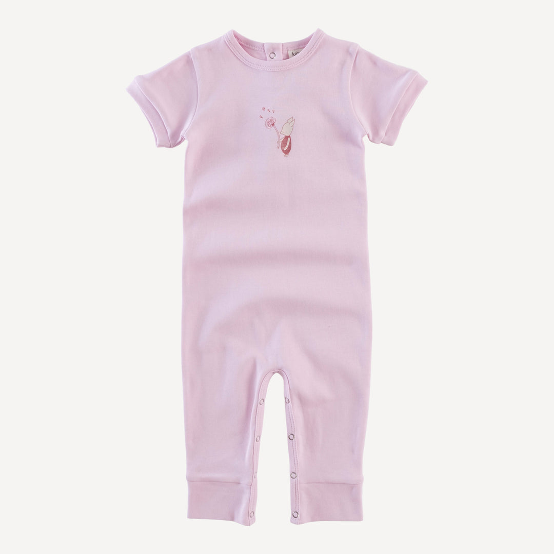 short sleeve sport jumpsuit | pink | organic cotton interlock