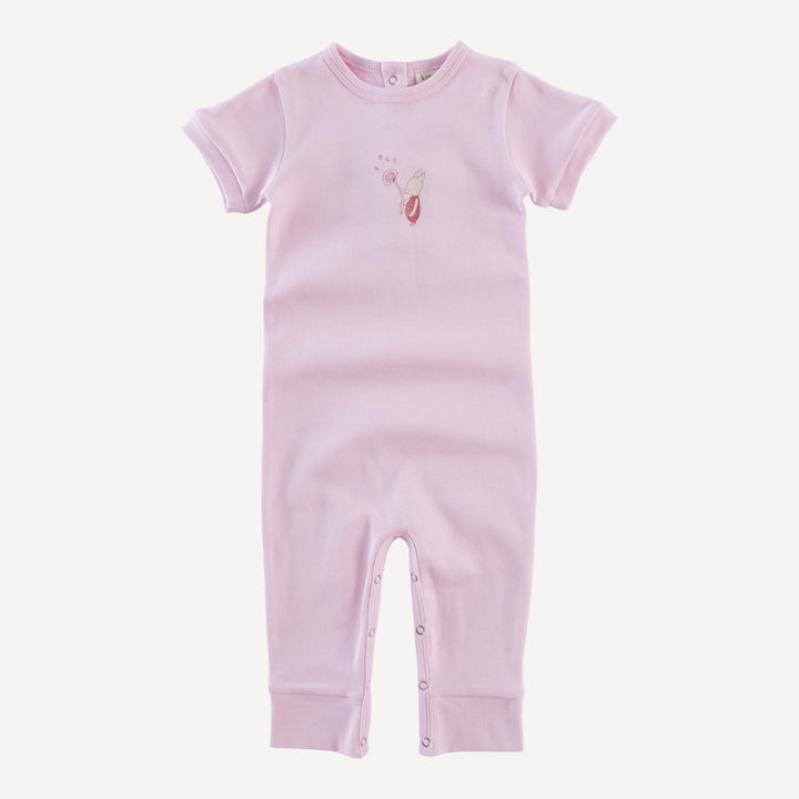short sleeve sport jumpsuit | pink | organic cotton interlock