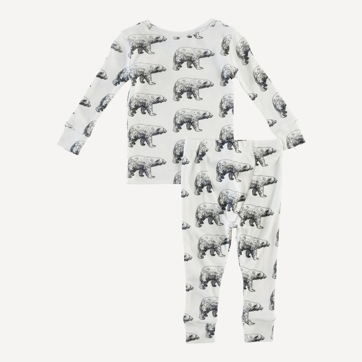 long sleeve crew neck pj set | polar bear | organic cotton single rib