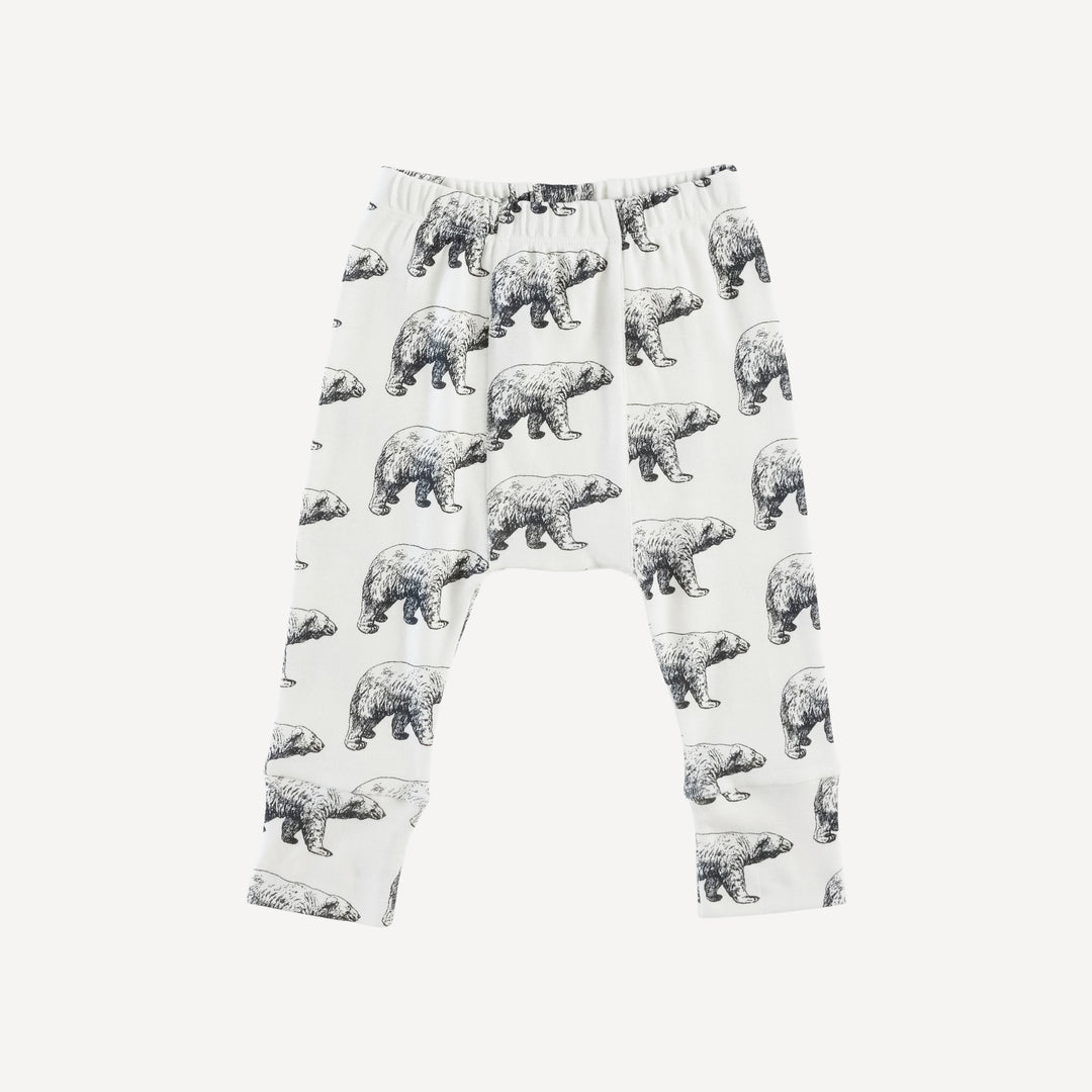 classic panda pant | polar bear | organic cotton single rib