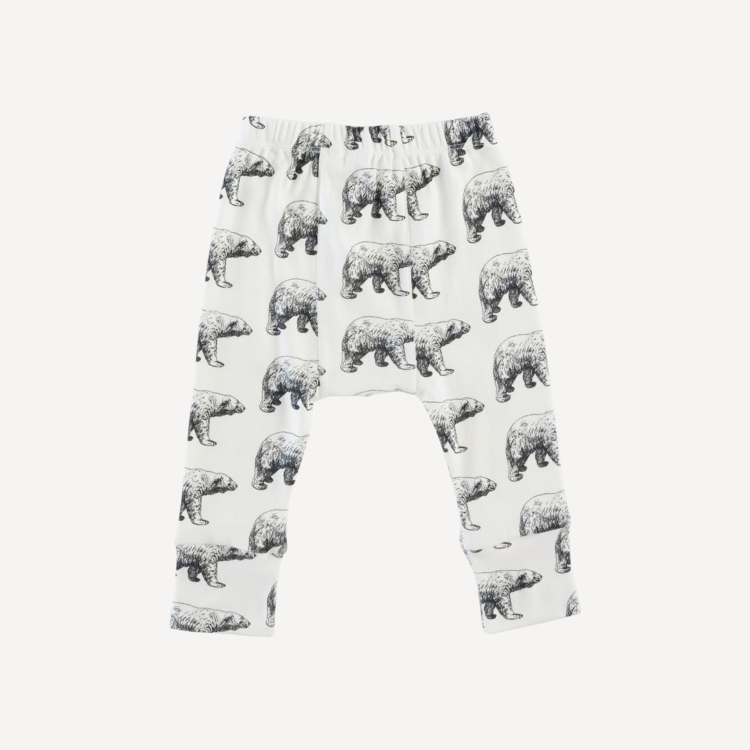 classic panda pant | polar bear | organic cotton single rib