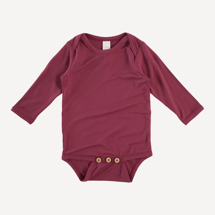 long sleeve lap neck bodysuit | pomegranate seed | modal