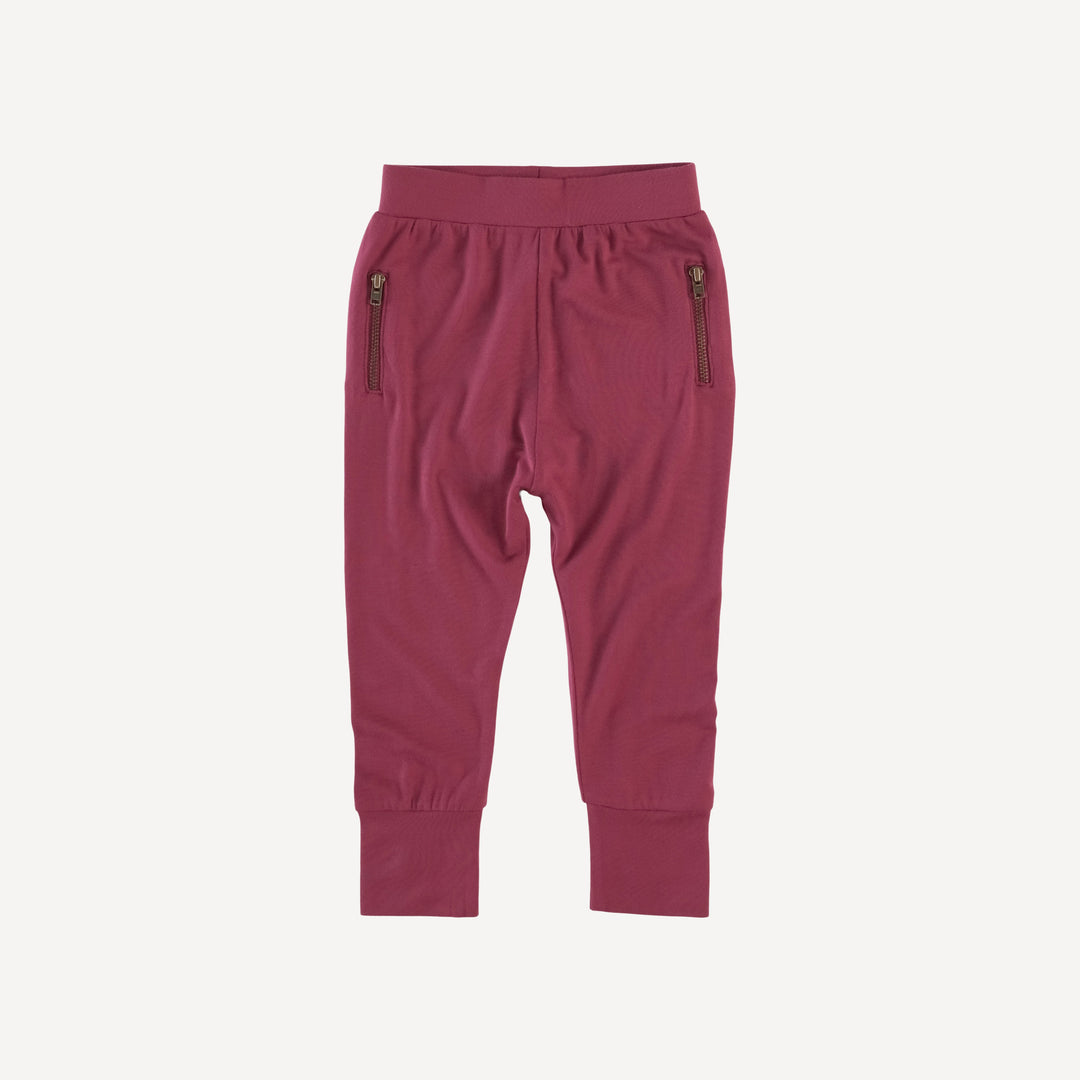 slit pocket pant | pomegranate seed | modal