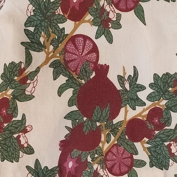 small ruffle bonnet | pomegranate vine | organic cotton mid-weight woven