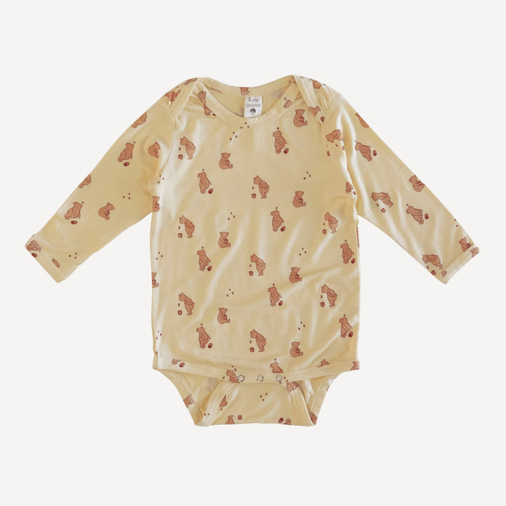 long sleeve lap neck bodysuit | pooh | bamboo