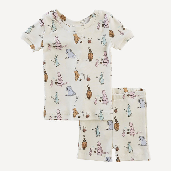 short sleeve crew neck shortie pj set | pooh & friends | organic cotton interlock