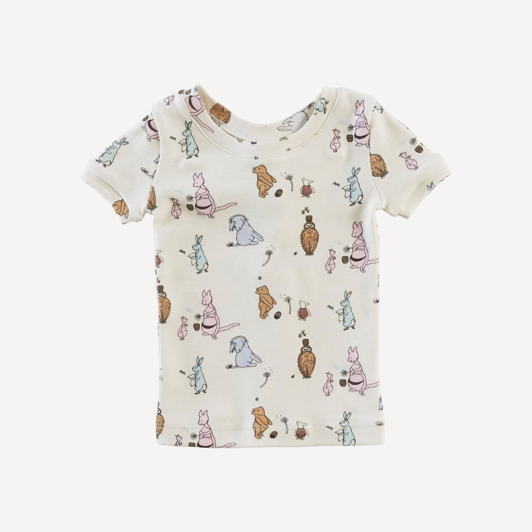 short sleeve crew neck shortie pj set | pooh & friends | organic cotton interlock