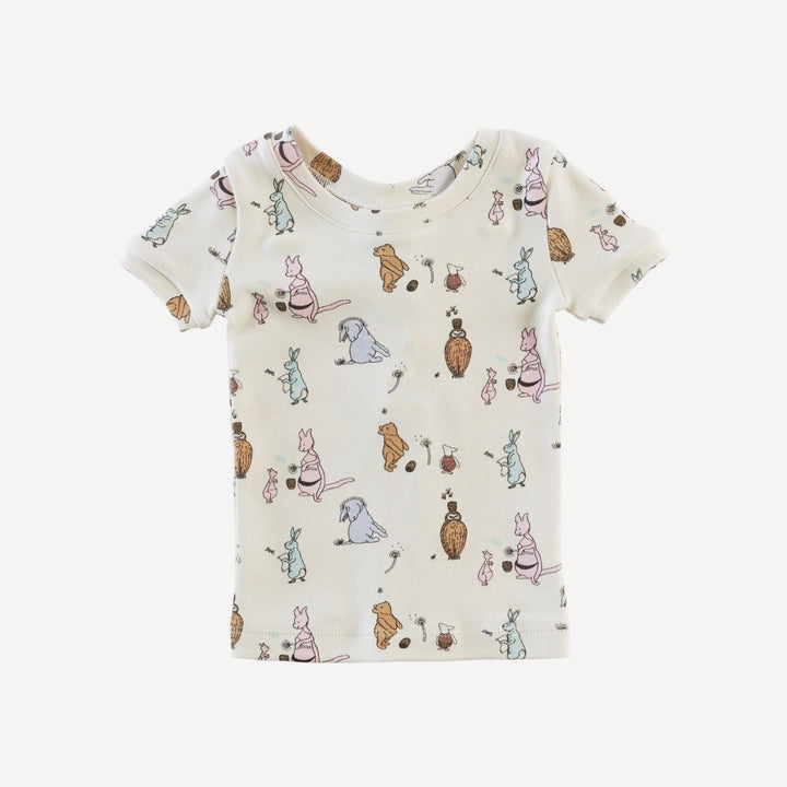 short sleeve crew neck shortie pj set | pooh & friends | organic cotton interlock