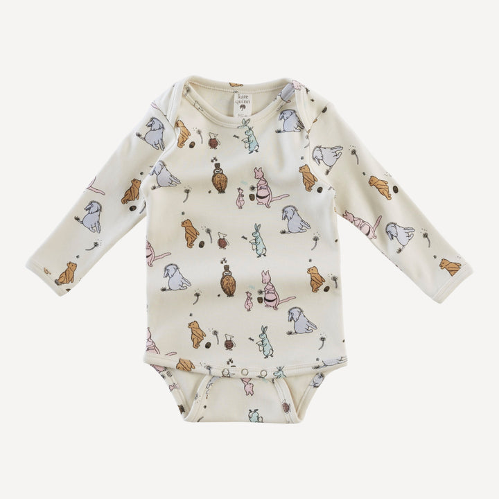 long sleeve lap neck bodysuit | pooh & friends | organic cotton interlock