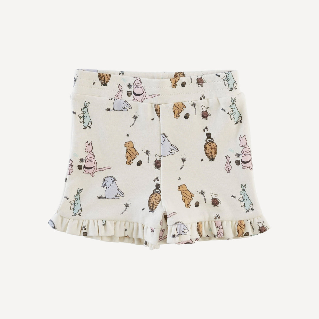 spaghetti tie ballerina top + ruffle short set | pooh & friends | organic cotton interlock