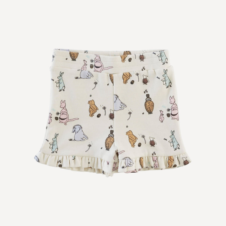 spaghetti tie ballerina top + ruffle short set | pooh & friends | organic cotton interlock