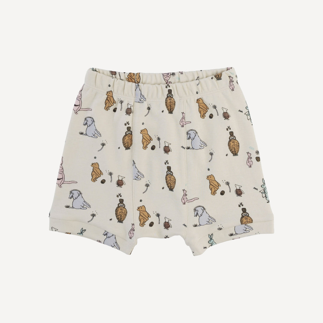 classic panda short | pooh + friends | organic cotton interlock