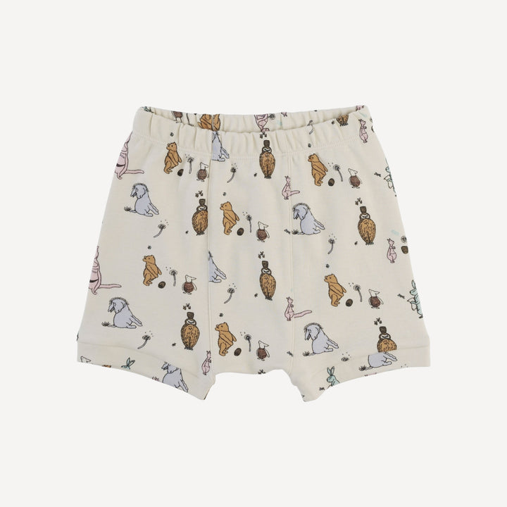 classic panda short | pooh + friends | organic cotton interlock
