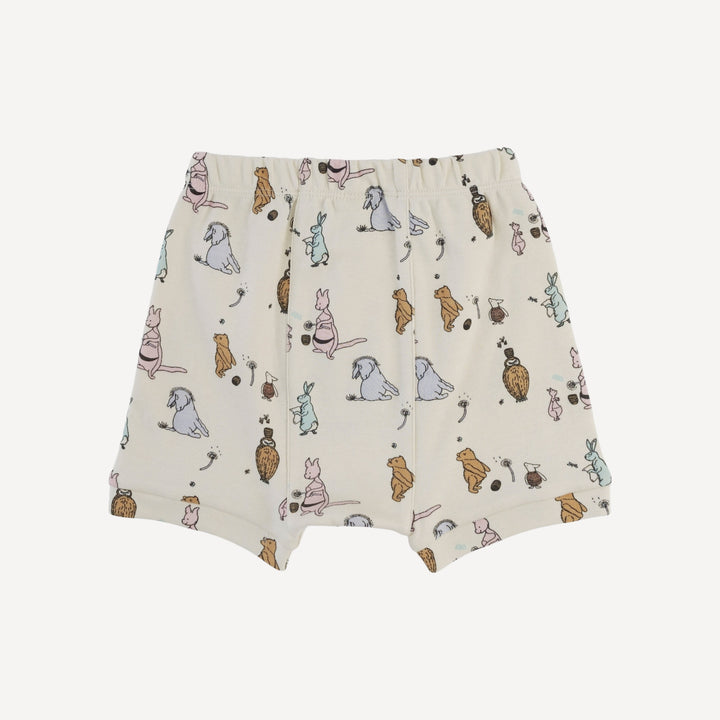 classic panda short | pooh + friends | organic cotton interlock