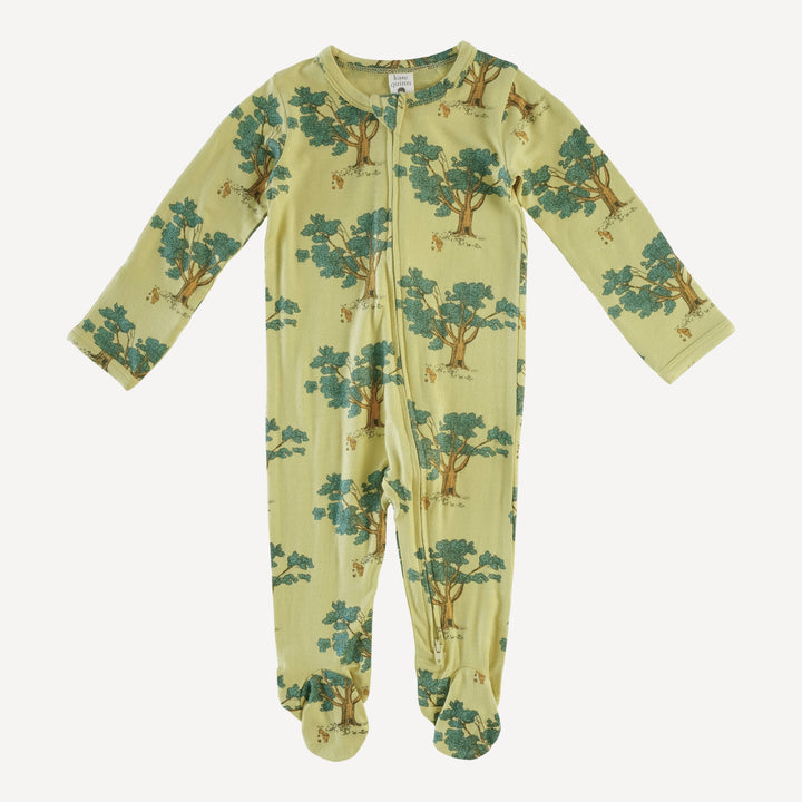 long sleeve zipper footie | pooh & tree | bamboo