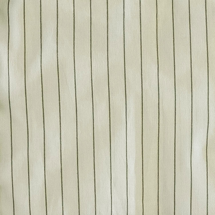 short sleeve military top | green pinstripe | organic cotton woven